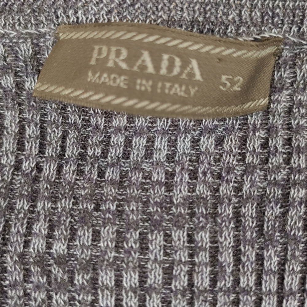 PRADA MILANO Italy Cool Rib Denim Blue Cotton Knit Dress Size 52 - Picture 5 of 15
